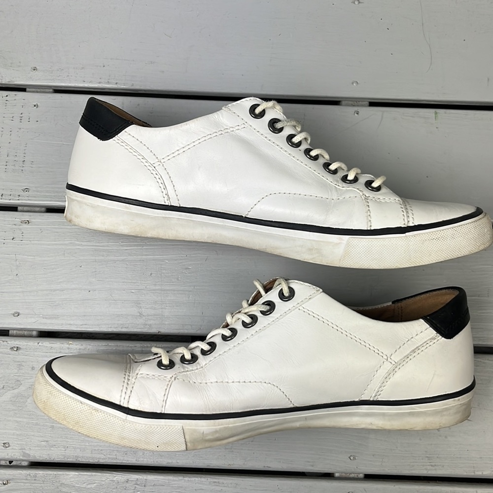 Men’s Coach Perkins White/Black Leather Lo Top Tennis Shoe Size 9.5 FG1056 - Picture 3 of 9